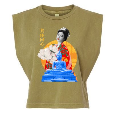 Japanese Buddha Female Garment-Dyed Women's Muscle Tee