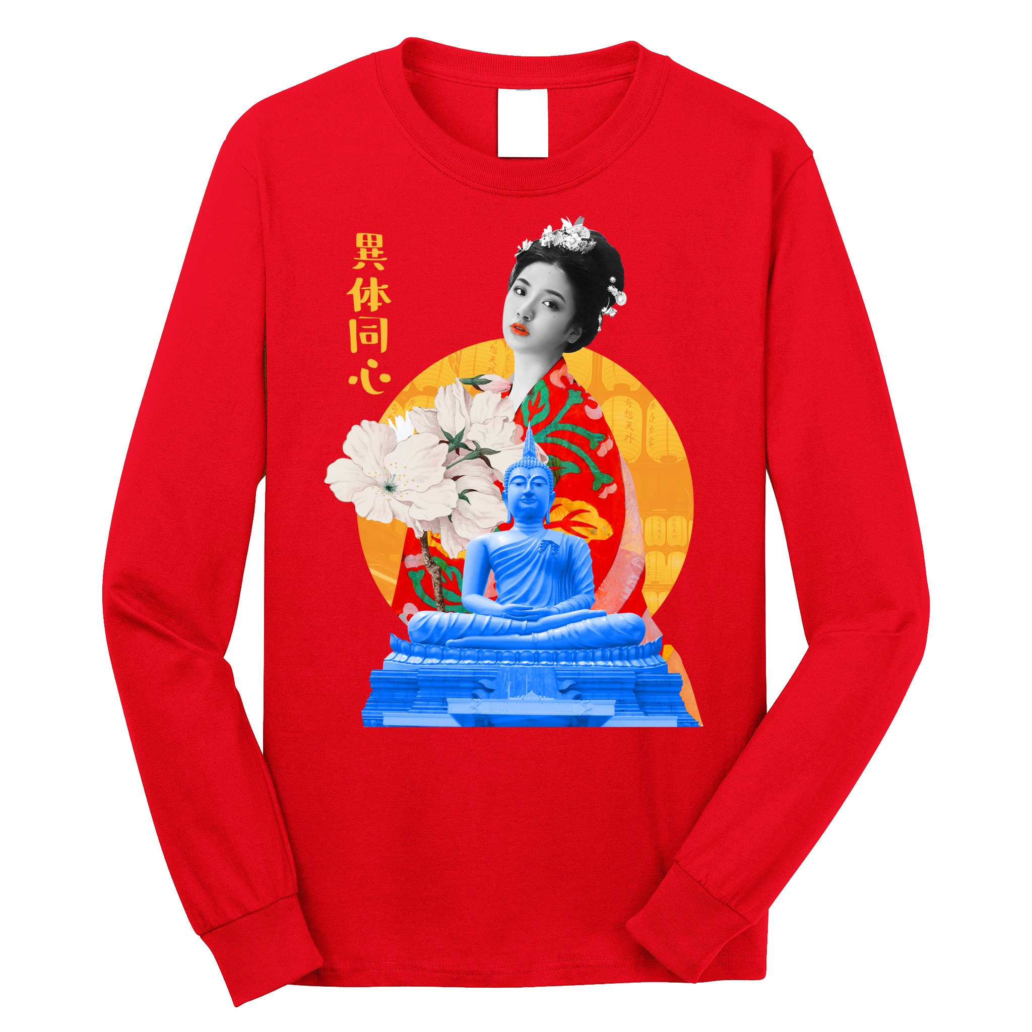 Japanese Buddha Female Long Sleeve Shirt