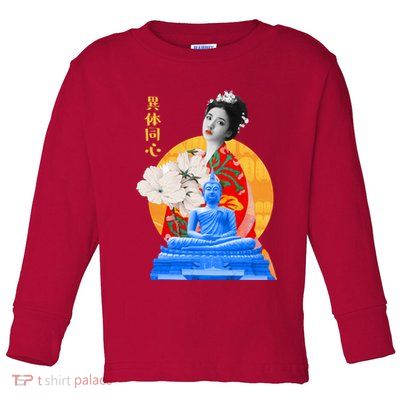Japanese Buddha Female Toddler Long Sleeve Shirt