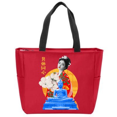 Japanese Buddha Female Zip Tote Bag