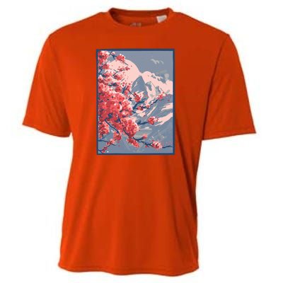 Japanese Cherry Blossom Mountain Cooling Performance Crew T-Shirt