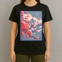 Japanese Cherry Blossom Mountain T-Shirt