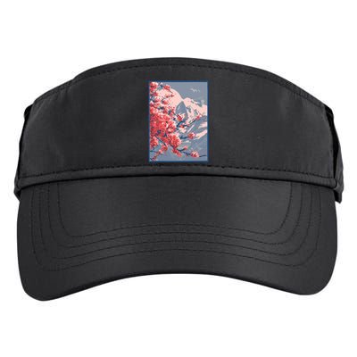 Japanese Cherry Blossom Mountain Adult Drive Performance Visor