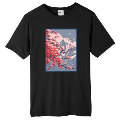 Japanese Cherry Blossom Mountain Tall Fusion ChromaSoft Performance T-Shirt