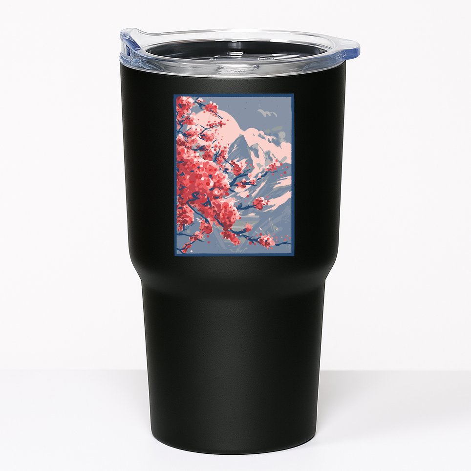 Japanese Cherry Blossom Mountain Tumbler
