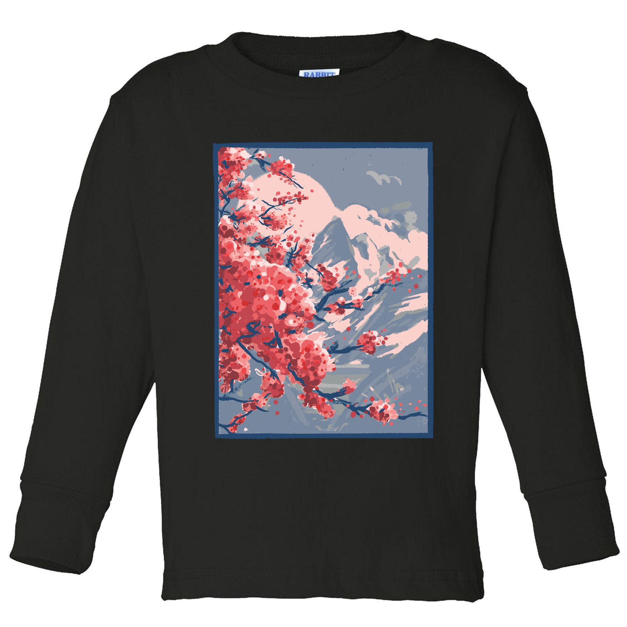 Japanese Cherry Blossom Mountain Toddler Long Sleeve Shirt