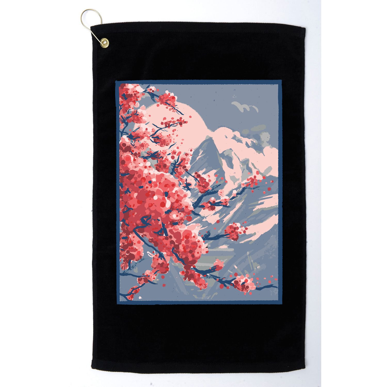 Japanese Cherry Blossom Mountain Golf Towel