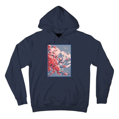 Japanese Cherry Blossom Mountain Hoodie