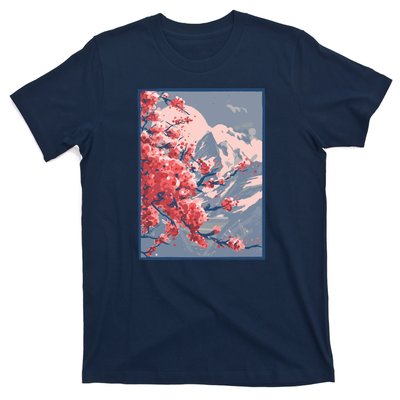 Japanese Cherry Blossom Mountain T-Shirt