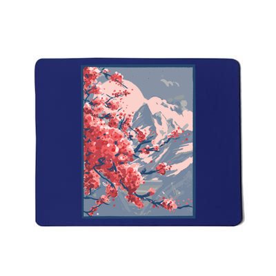 Japanese Cherry Blossom Mountain Mousepad