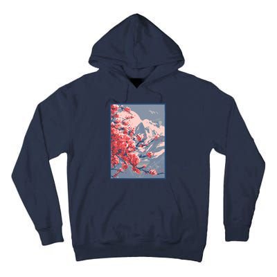 Japanese Cherry Blossom Mountain Tall Hoodie