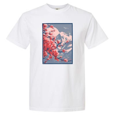 Japanese Cherry Blossom Mountain Garment-Dyed Heavyweight T-Shirt