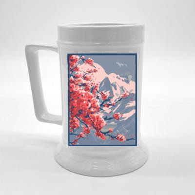 Japanese Cherry Blossom Mountain Beer Stein