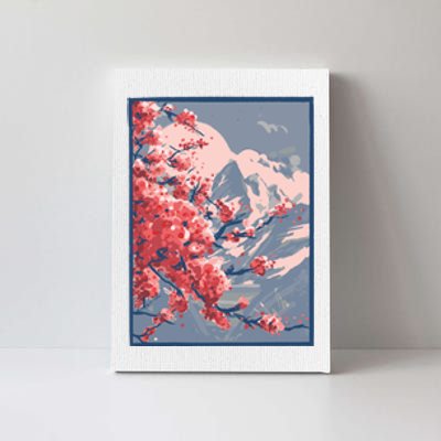 Japanese Cherry Blossom Mountain Canvas