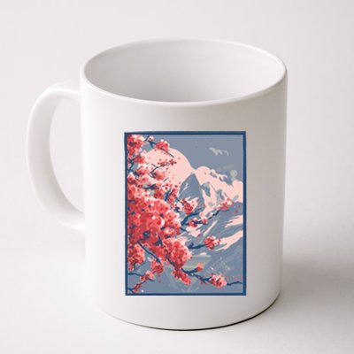 Japanese Cherry Blossom Mountain Coffee Mug