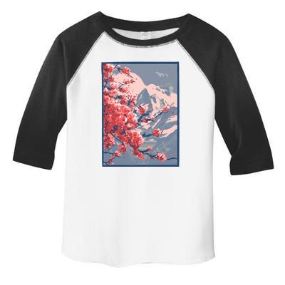 Japanese Cherry Blossom Mountain Toddler Fine Jersey T-Shirt