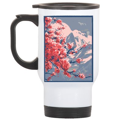 Japanese Cherry Blossom Mountain Stainless Steel Travel Mug