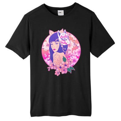 Japanese Cherry Blossoms Kitsune Fox Girl Tall Fusion ChromaSoft Performance T-Shirt