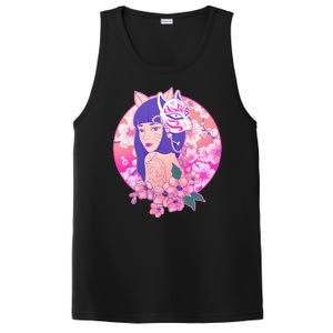 Japanese Cherry Blossoms Kitsune Fox Girl PosiCharge Competitor Tank