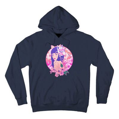 Japanese Cherry Blossoms Kitsune Fox Girl Tall Hoodie