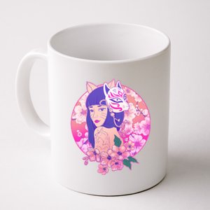 Japanese Cherry Blossoms Kitsune Fox Girl Coffee Mug