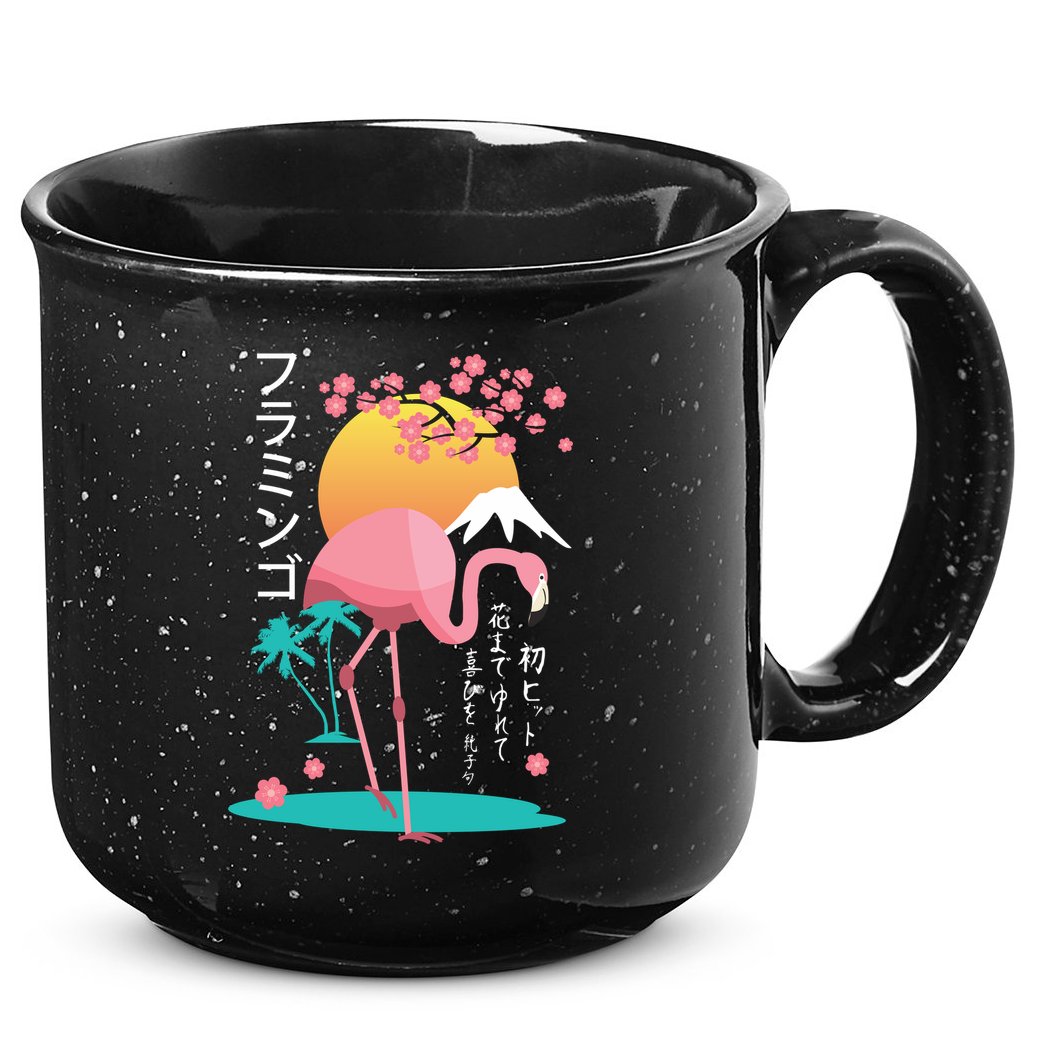 Japanese Flamingo 15oz Campfire Ceramic Mug