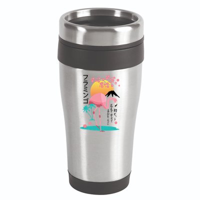 Japanese Flamingo 16oz Travel Tumbler