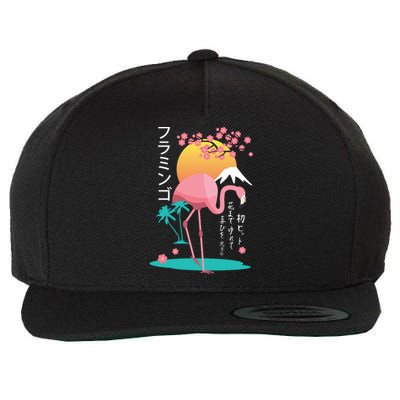 Japanese Flamingo Wool Snapback Cap