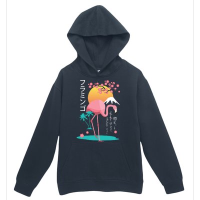 Japanese Flamingo Urban Pullover Hoodie