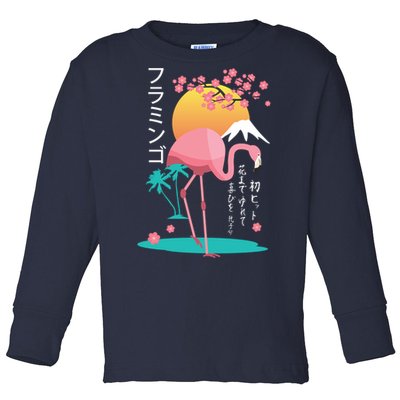 Japanese Flamingo Toddler Long Sleeve Shirt