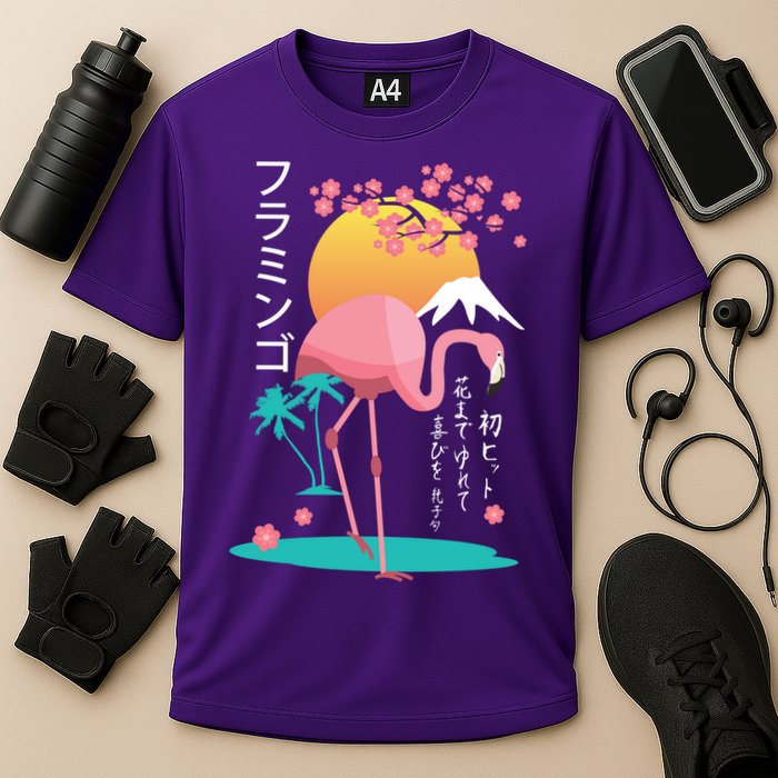 Japanese Flamingo Cooling Performance Crew T-Shirt