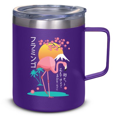 Japanese Flamingo 12oz Stainless Steel Coffee Mug