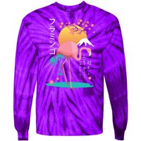 Japanese Flamingo Tie-Dye Long Sleeve Shirt