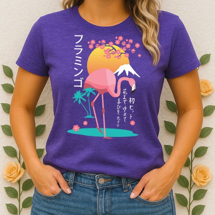 Japanese Flamingo Womens T-Shirt