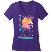 Japanese Flamingo Women's V-Neck T-Shirt