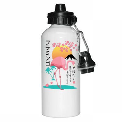 Japanese Flamingo Aluminum Water Bottle