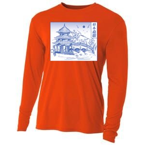 Japanese Garden Art Cooling Performance Long Sleeve Crew