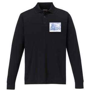 Japanese Garden Art Performance Long Sleeve Polo