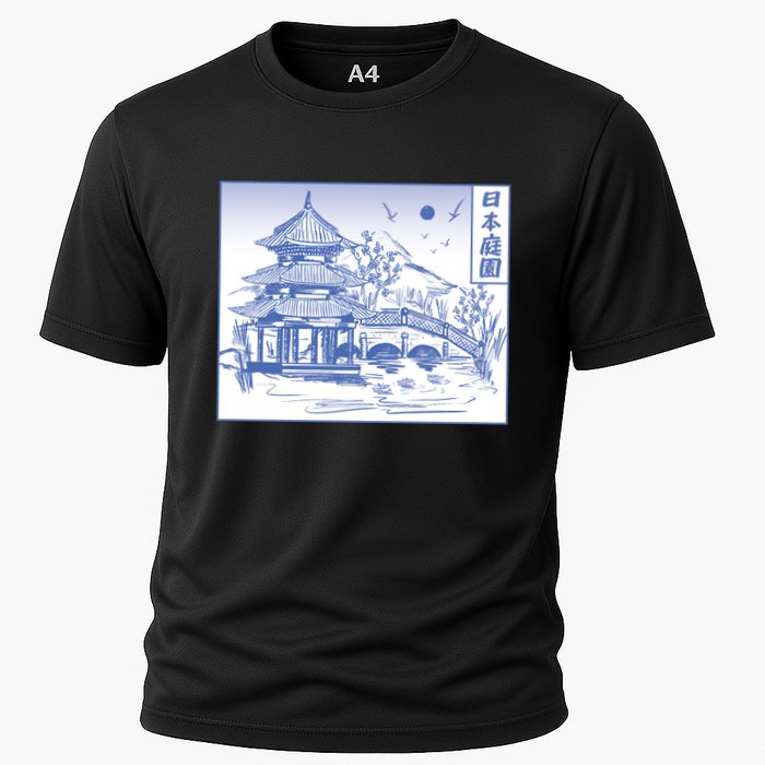 Japanese Garden Art Cooling Performance Crew T-Shirt
