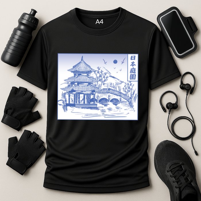Japanese Garden Art Cooling Performance Crew T-Shirt