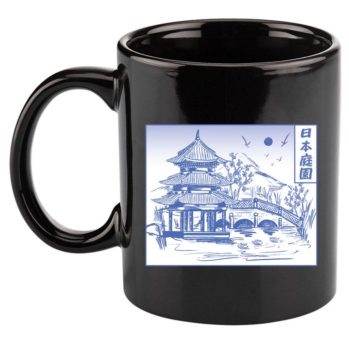 Japanese Garden Art 11oz C Handle Ceramic Mug
