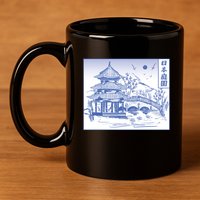 Japanese Garden Art 11oz C Handle Ceramic Mug