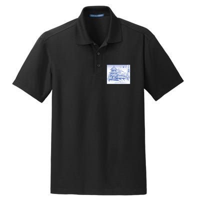 Japanese Garden Art Dry Zone Grid Polo