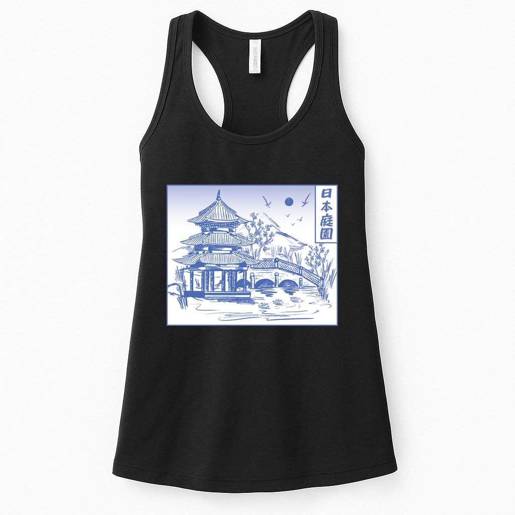 Japanese Garden Art Womens Tank Top