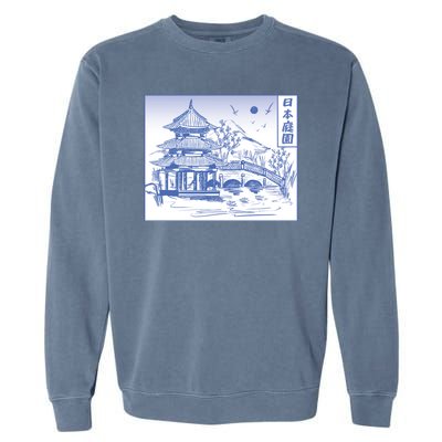 Japanese Garden Art Garment-Dyed Sweatshirt