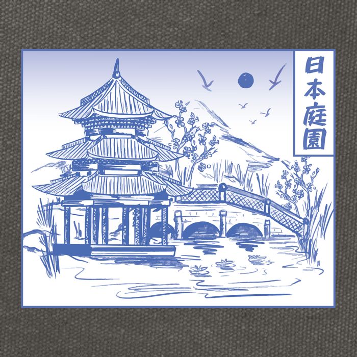 Japanese Garden Art Cotton Canvas Backpack