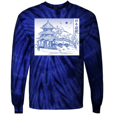 Japanese Garden Art Tie-Dye Long Sleeve Shirt