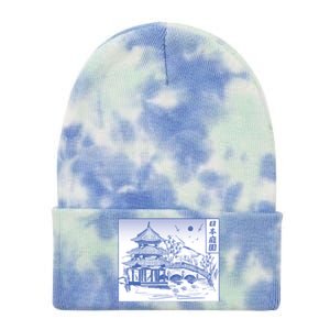 Japanese Garden Art Tie Dye 12in Knit Beanie