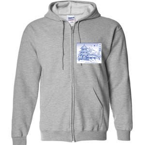 Japanese Garden Art Full Zip Hoodie