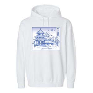 Japanese Garden Art Garment-Dyed Fleece Hoodie